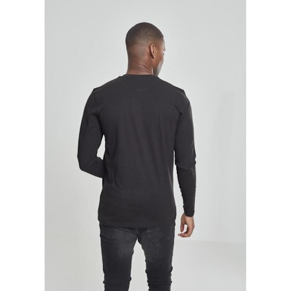 T-shirt - Urban Classics - Henley - Lange ærmer - 90% Bomuld - Farve Sort svart XS