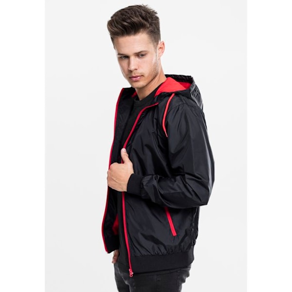 Vindjakke - URBAN CLASSICS - KONTRAST WINDRUNNER - Sort/Rød - Unisex - Multisport svart röd jag