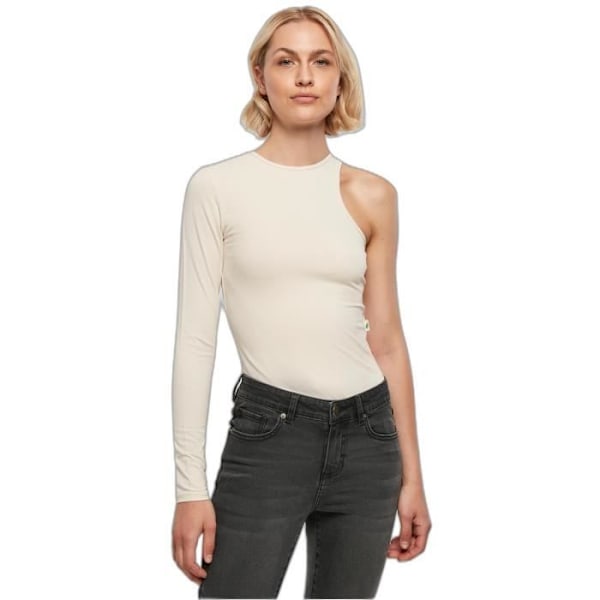 Naisten epäsymmetrinen toppi Urban Classics Organic Stretch - valkoinen - S Vit XS