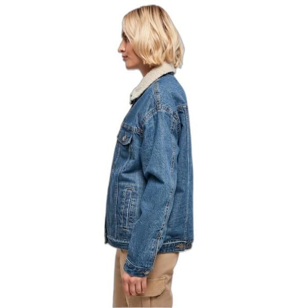 Oversize naisten farkkutakki sherpa-kauluksella Urban Classics GT - sininen Blå XXL