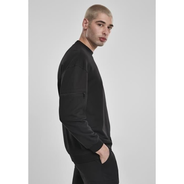 Sweatshirt - Urban Classics - Tränings Terry Crew - Svart - Långa ärmar - Rund hals Svart M