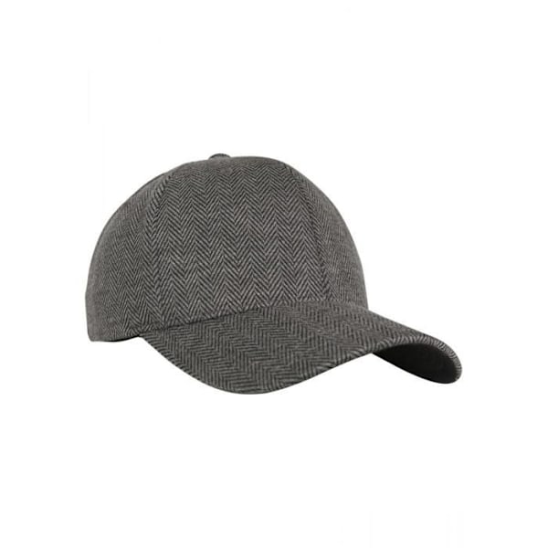 Lippis - Flexfit - Herringbone Melange - Musta - 80% Polyester - Unisex sort S / M
