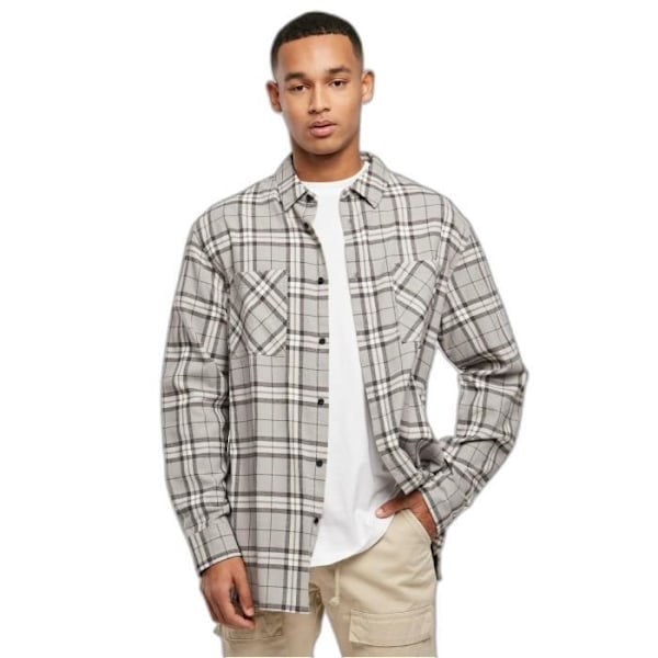 Chemise Urban Classics Lang Oversized Grå Tjek - grå/sort - M