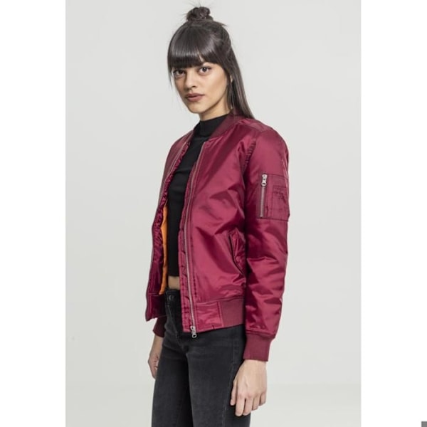 Bombe kvinde - Urban Classic - Basis - Bordeaux - Lynlås lomme - Orange foring Bordeaux XS