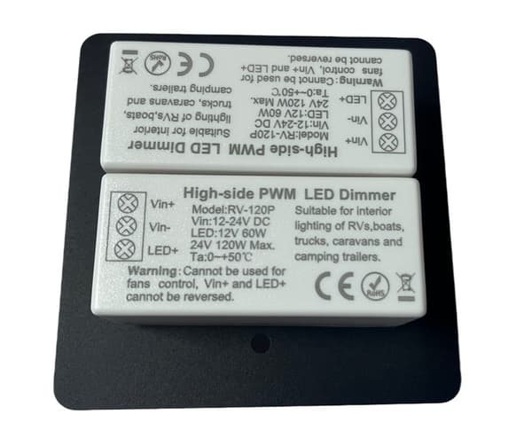 DC 12V-24V LED Dimmer Switch 2-vägs 120W Vägg Tryck På/Av Rotationskontroll Dimmer