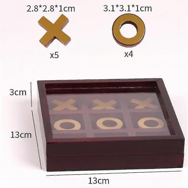 Tic-tac-toe brädspel i massivt trä, Leksaker för barn (1 set)
