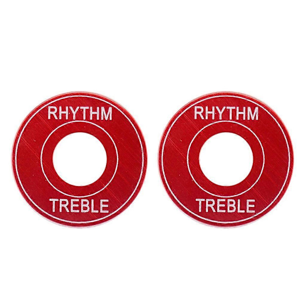 9X 2x Switch Plate Washer Rythm Treble Ring för LP EPI Elgitarr Röd
