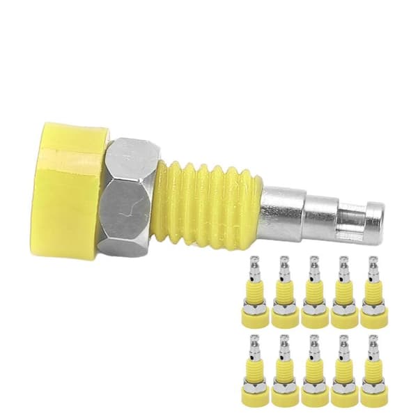 10 st 2 mm banan hona jack socket kontakt adapter panel mini bindningsstolpe för elektroniskt instrument, gul