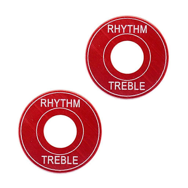 9X 2x Switch Plate Washer Rythm Treble Ring för LP EPI Elgitarr Röd
