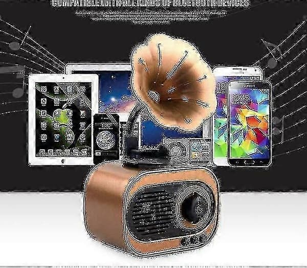 Portabel Multifunktionell B5 Retro Bluetooth Högtalare Hemljud (päronfärg)