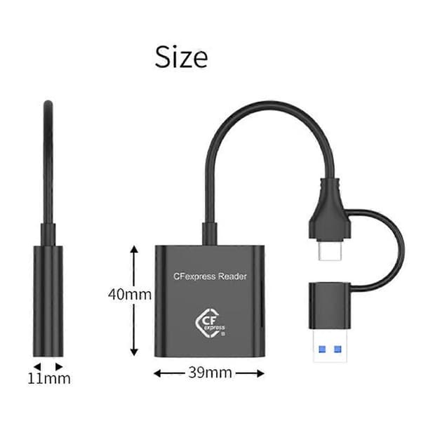 10 Gbps CFexpress Typ B Kortläsare Skrivare USB3.2 Gen2 USB-C CFe Kortläsare för Android Win XP/Vist