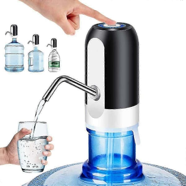 (Svart) Elektrisk vattenflaskpump Dispenser Trådlös Camping Dricksvattenkran