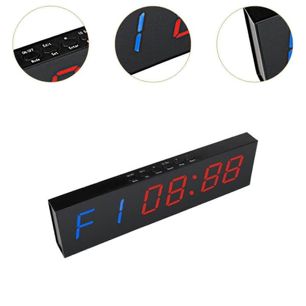 Gym Timer Digital Display för Garage Clock Träningsklocka Nedräkningstimer