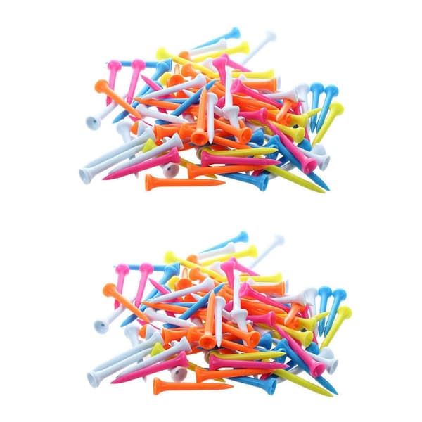 200 st Golf-tees 54 mm Plast Blandade Färger
