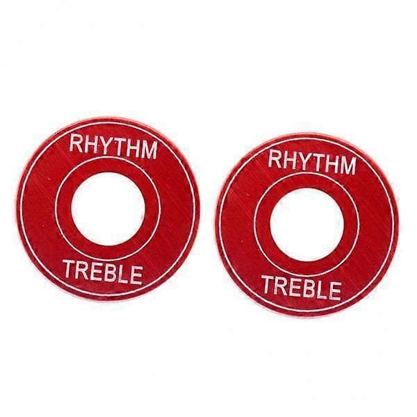 9X 2x Switch Plate Washer Rythm Treble Ring för LP EPI Elgitarr Röd