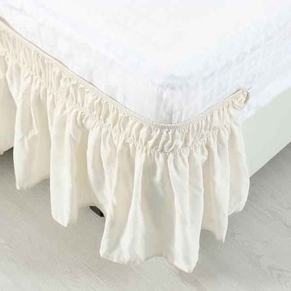 Sängkappa elastisk dammvippa volanger enkel passform 198*203+38cm
