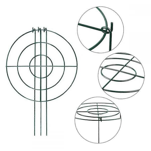 3 Set Pionstöd, Växtstöd med Ringar och 4 Ben, Växtstöd, Blomstöd