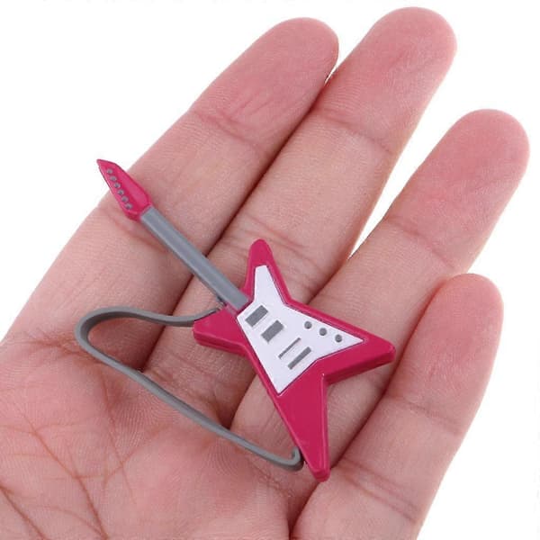 (3 st) 2-8-pack Dockskåp Miniatyr Musikinstrument Gitarr Mikrofon Modellrum
