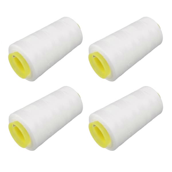 4 st Overlocktråd Vit Premium Polyester Robust Slitstark Används Ofta Vit Tråd