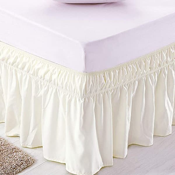 Sängkappa elastisk dammvippa volanger enkel passform 198*203+38cm