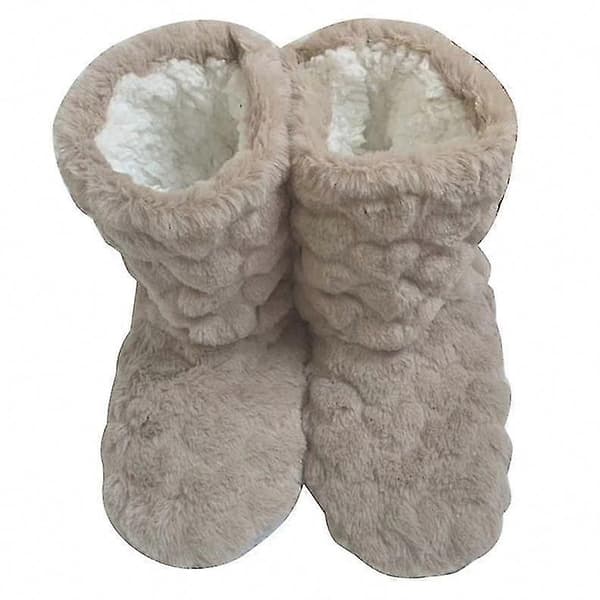 (camel-38-40) Mysiga vintertofflor med sammetsfoder och halkfri sula