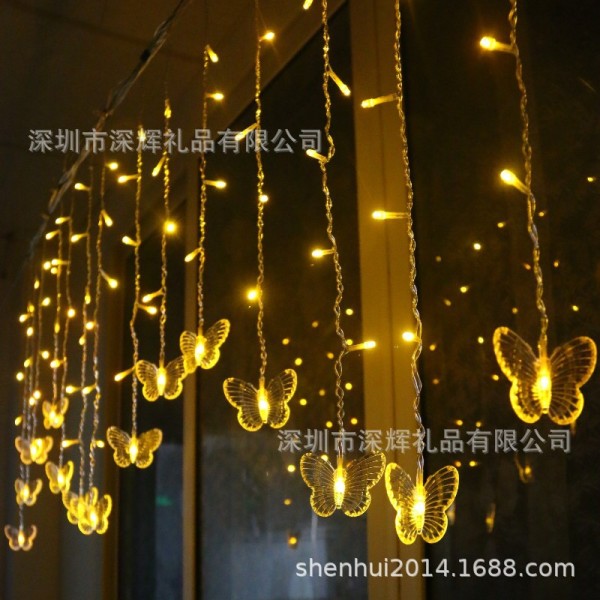 LED-lampa hängande bröllopsrum dekorativa lampor Butterfly Light yellow