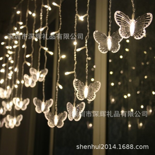 LED-lampa hängande bröllopsrum dekorativa lampor Butterfly Light pink