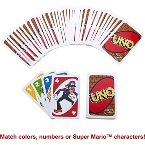 DRD00 - UNO Super Mario-kortspel, lämpligt för 2-10 spelare uno frozen ii