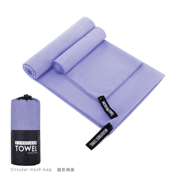 Mikrokuitu Nopeakuivuva Urheilupyyhe Imeytyvä Kylpypyyhe Light purple circular mesh bag 40 * 80cm towel