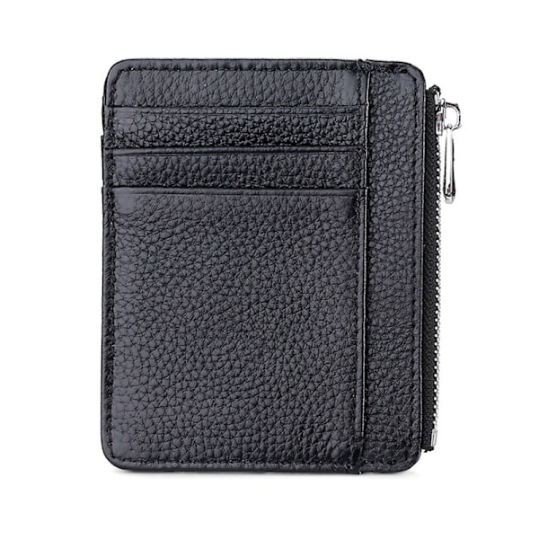 Nahkainen korttikukkaro Grey (zipper style)
