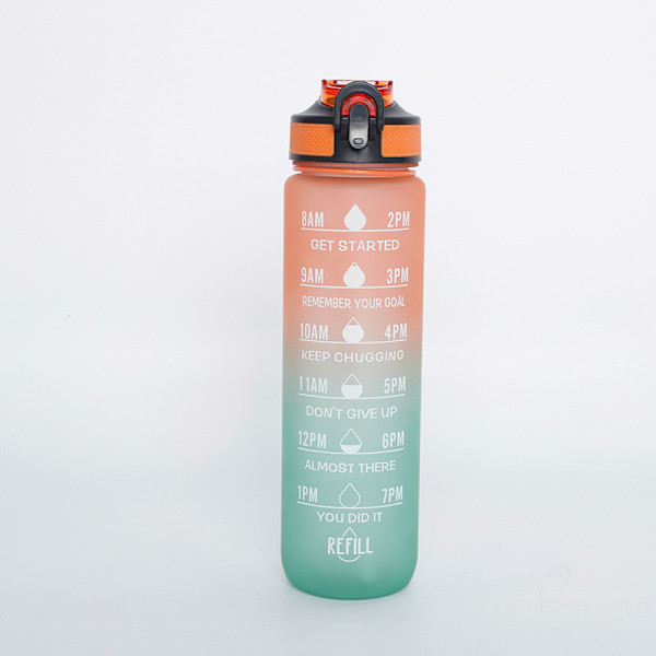 1000ml Utomhus Bärbar Sport Vattenkokare Med Skala Utomhus Bärbar Green Orange Gradient 1000ml