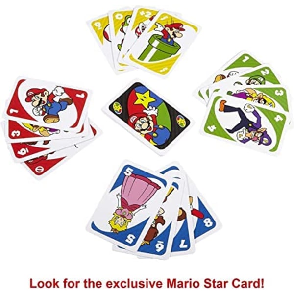 DRD00 - UNO Super Mario-kortspel, lämpligt för 2-10 spelare super mario bros