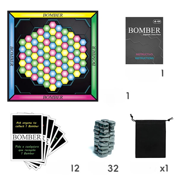 Magneettinen Shakkilauta Lasten Vapaa-ajan Peli Interaktiivinen Lautapeli Looginen Ajattelu Magneetti Taistelu Shakkilauta Puzzle Leikki (Sponge style) 30