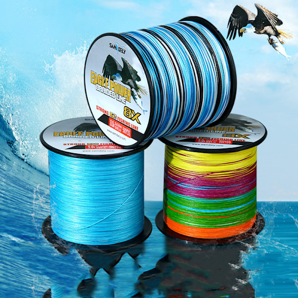 Pe Luya Line 8 punottu kalastussiima vahvoilla hevosilla 4-part camouflage blue  (100m) 8.0 # -80lb