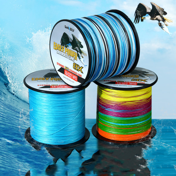 Pe Luya Line 8 punottu kalastussiima vahvoilla hevosilla 4-part camouflage blue (274m) 1.2 # -15lb