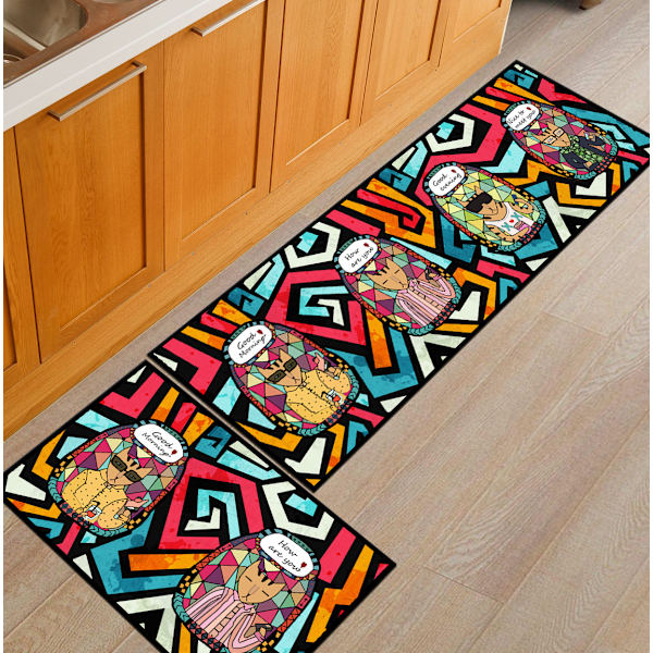 Köksmattor, sängmattor för sovrum kan maskintvättas. mr cat 40 * 60+40 * 120cm two packs