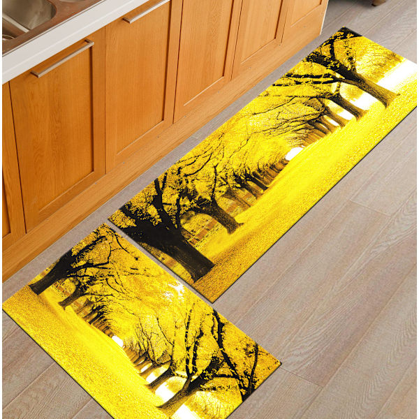 Köksmattor, sängmattor för sovrum kan maskintvättas. gold everywhere 40 * 60+40 * 120cm two packs
