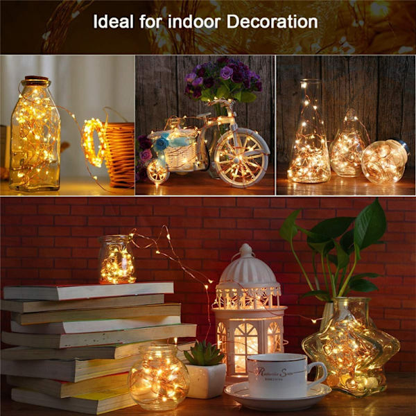 Solar Små färgade lampor String Lights Star Lights Outdoor 8模式-100灯-彩色