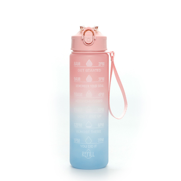 1000ml Utomhus Bärbar Sport Vattenkokare Med Skala Utomhus Bärbar Green Orange Gradient 1000ml