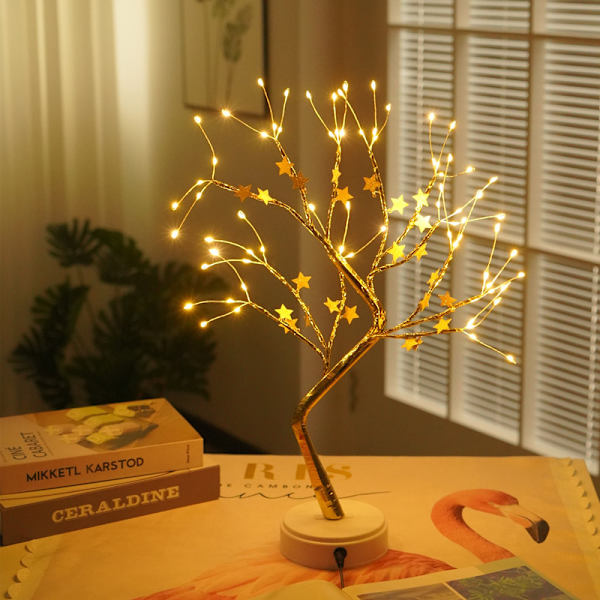 LED-tuikkulampun puu, tähtikuvioinen koristelamppu 72 lights - star tree lights battery+usb dual-purpose model