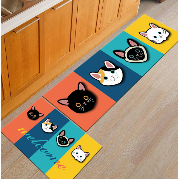 Köksmattor, sängmattor för sovrum kan maskintvättas. four cats 40 * 60+40 * 120cm two packs