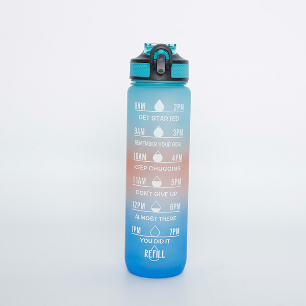 1000 ml Ulkoilmakäyttöön Sopiva Kannettava Urheilukattila Mittakaavalla Blue Orange Gradient 1000ml
