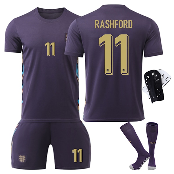 Englands bortaströja 2024 med nummer 9 Kane, 10 Bellingham, 7 Foden - Fotbollskläder för barn för EM No. 11 XXXL size