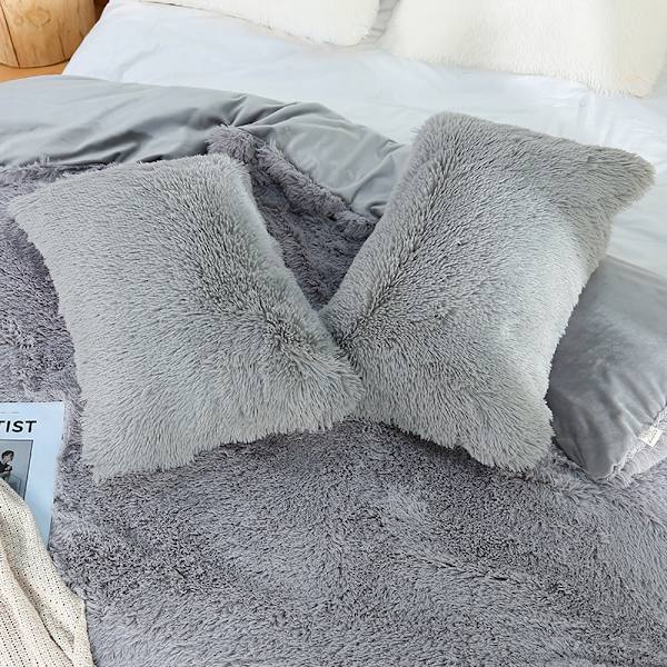 Plush-tyynynpäällinen Crystal Plush -tyynynpäällinen Kirjekuori-tyynynpäällinen 水蓝色 50*70cm