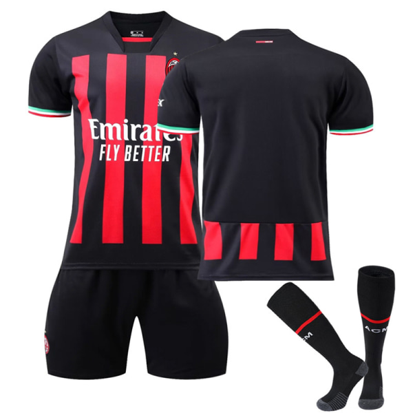2023 ny AC Milan tröja nr 11 Ibrahimovic 9 Gill 19 Special Olympics fotbollsdräkt för barn Size 19+sock protectors Children's size 22