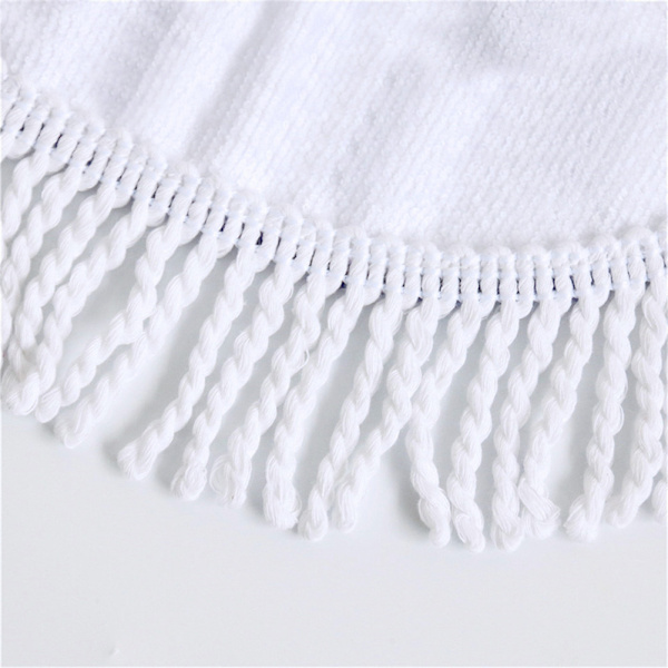 Marmor 3D- printed mikrofiber rund strandhandduk med tofsar 3