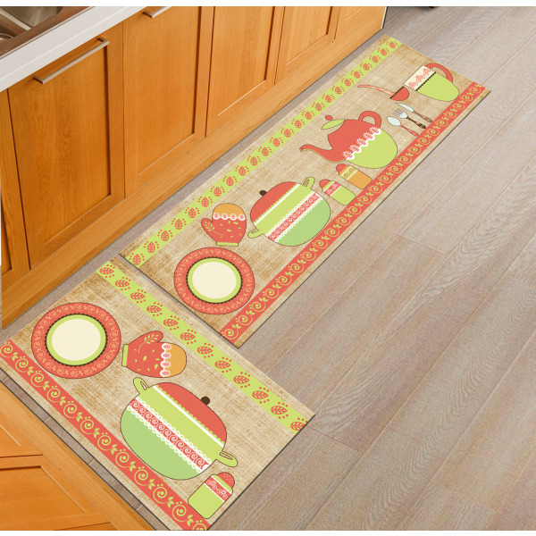 Köksmattor, sängmattor för sovrum kan maskintvättas. tea set 40 * 60+40 * 120cm two packs