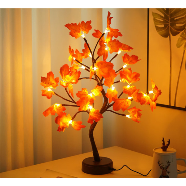 LED-tuikkulampun puu, tähtikuvioinen koristelamppu 24 lights maple-led tree light battery+usb dual-purpose model