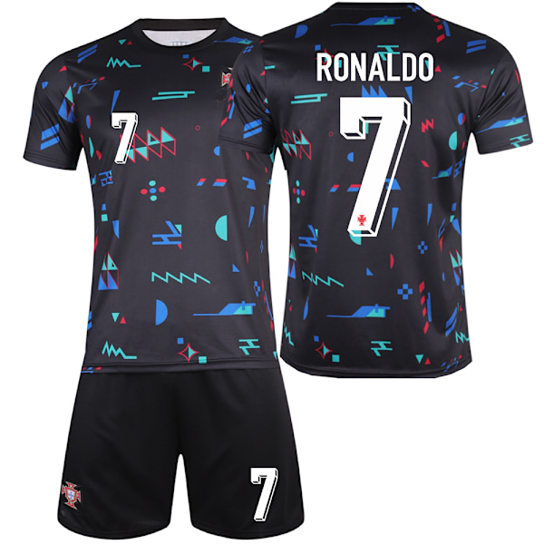 2425 Europacup Portugal träningsuniform, nummer 7 Cristiano Ronaldo tröja, nummer 8 B fee barnfotbollströja No. 7 with socks and protective gear XXL code