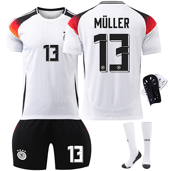 Saksan jalkapallopaita 2024 numero 13 Muller Euroopan Cup -paita 7 Havertz 8 Kroos lasten ja miesten setti rajat ylittävä 17 with socks and protective gear XXXL size